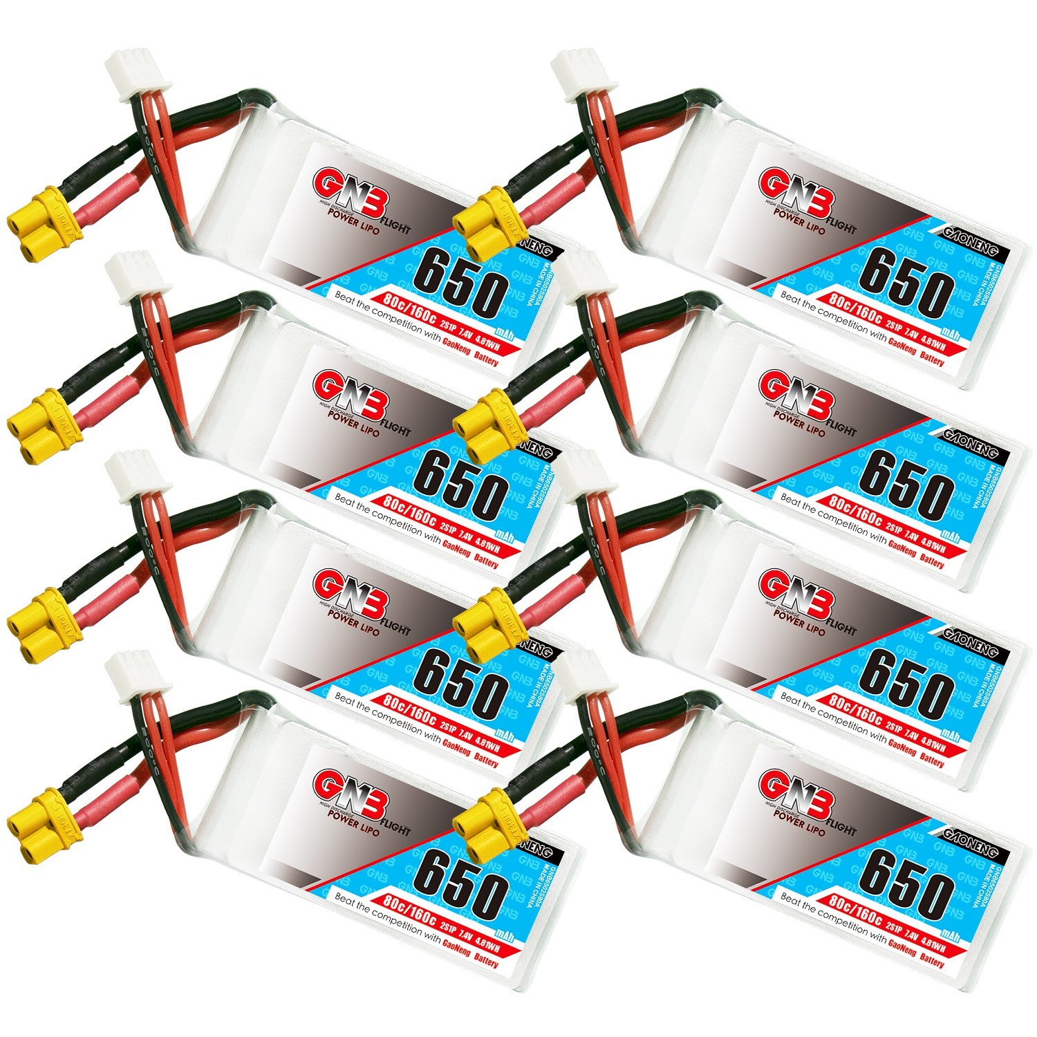 GAONENG GNB 2S 7.4V 650mAh 80C XT30 LiPo Battery