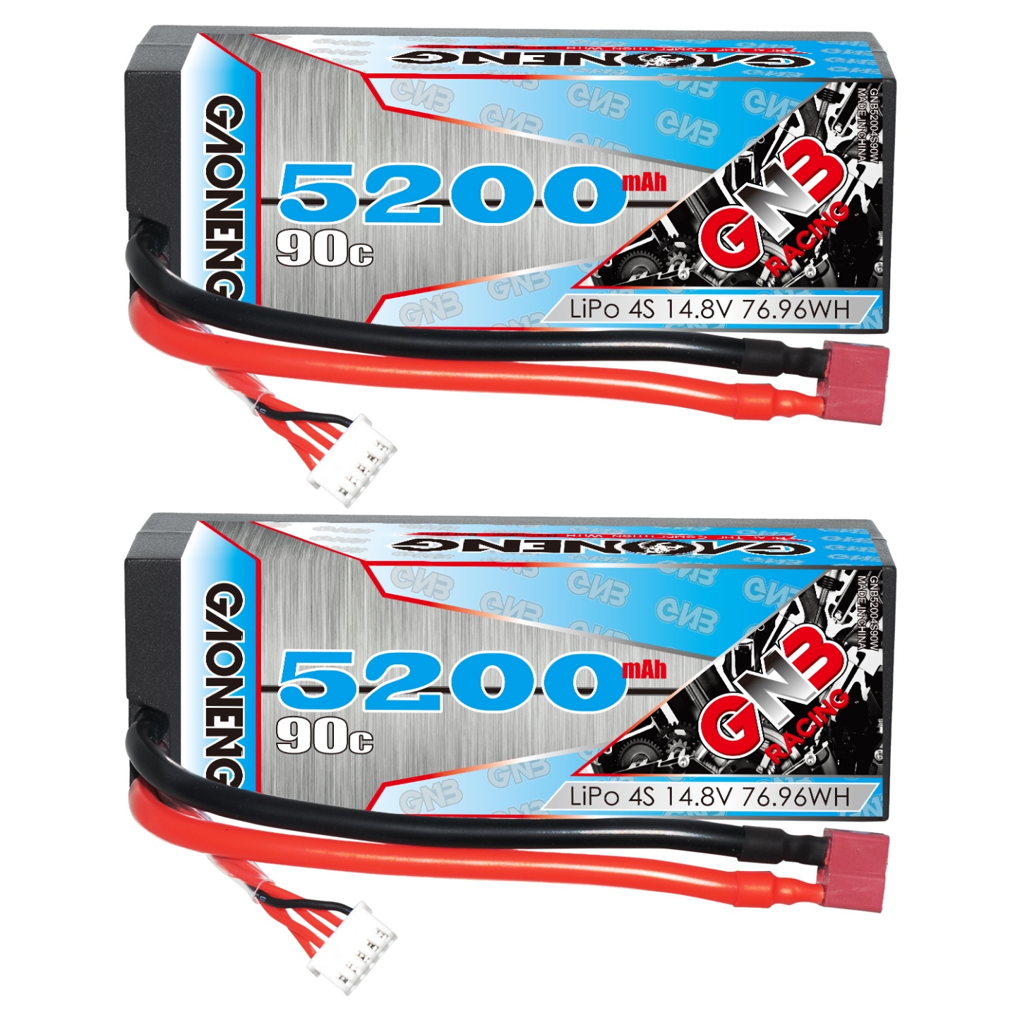 GAONENG GNB 4S 14.8V 5200mAh 90C Cabled Hard Case LiPo Battery T-PLUG