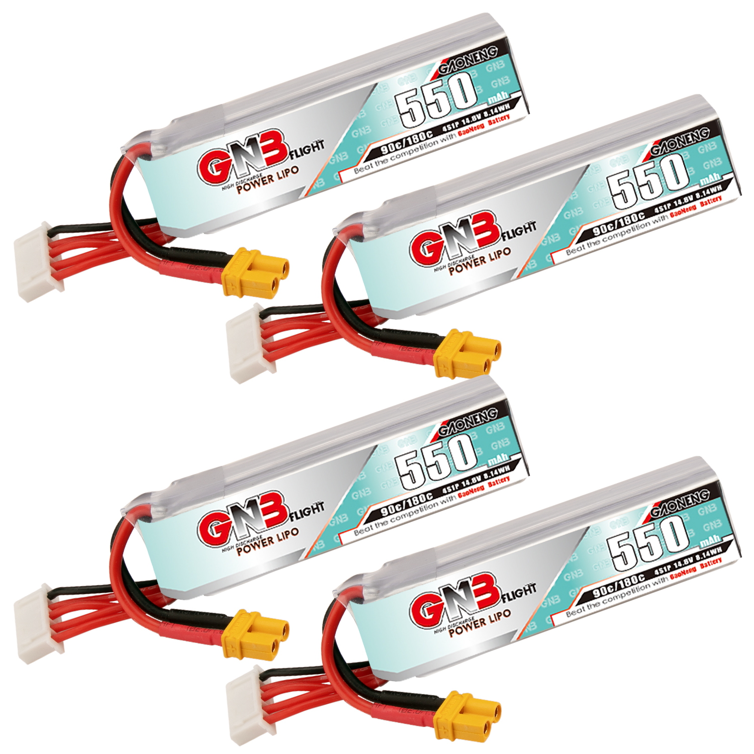 GAONENG GNB 4S 14.8V 550mAh 90C XT30 LiPo Battery Long Type