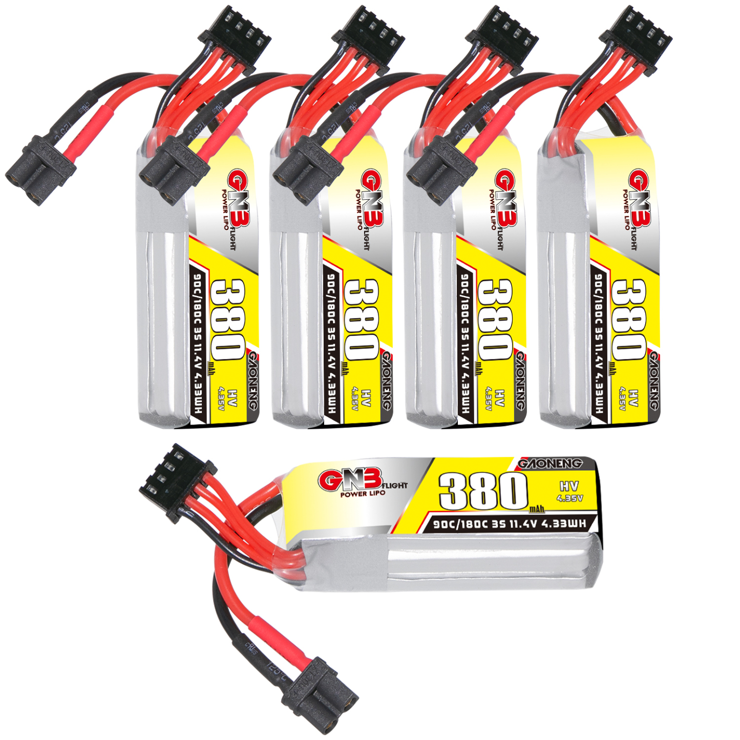 GAONENG GNB LiHV 3S 11.4V 380mAh 90C XT30 LiPo Battery