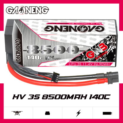 1PC - GAONENG GNB LiHV 3S 11.4V 8500mAh 140C Cabled Hard Case LiPo Battery XT60
