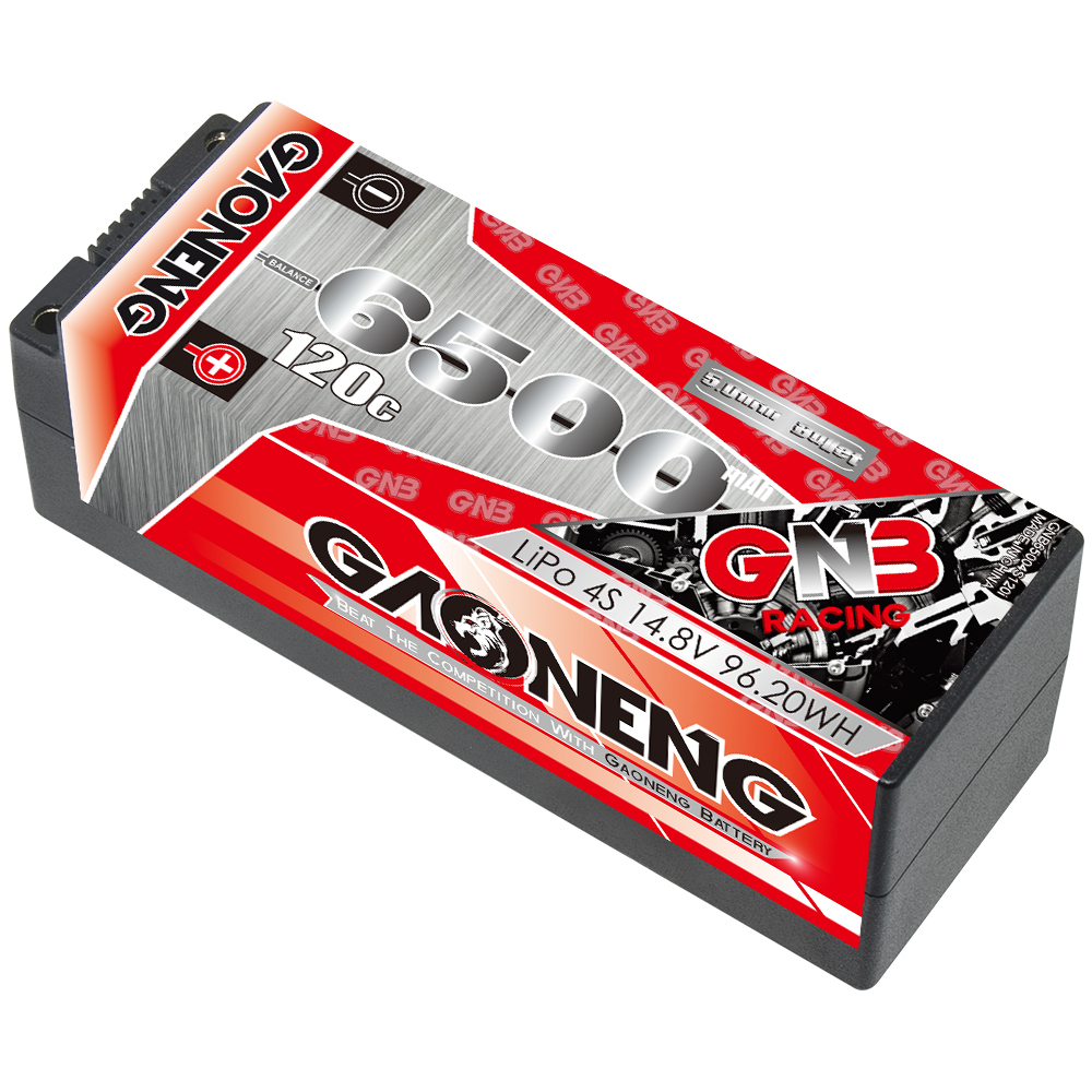 1PC - GAONENG GNB 4S 14.8V 6500mAh 120C 5mm Bullet Hard Case LiPo Battery T-PLUG