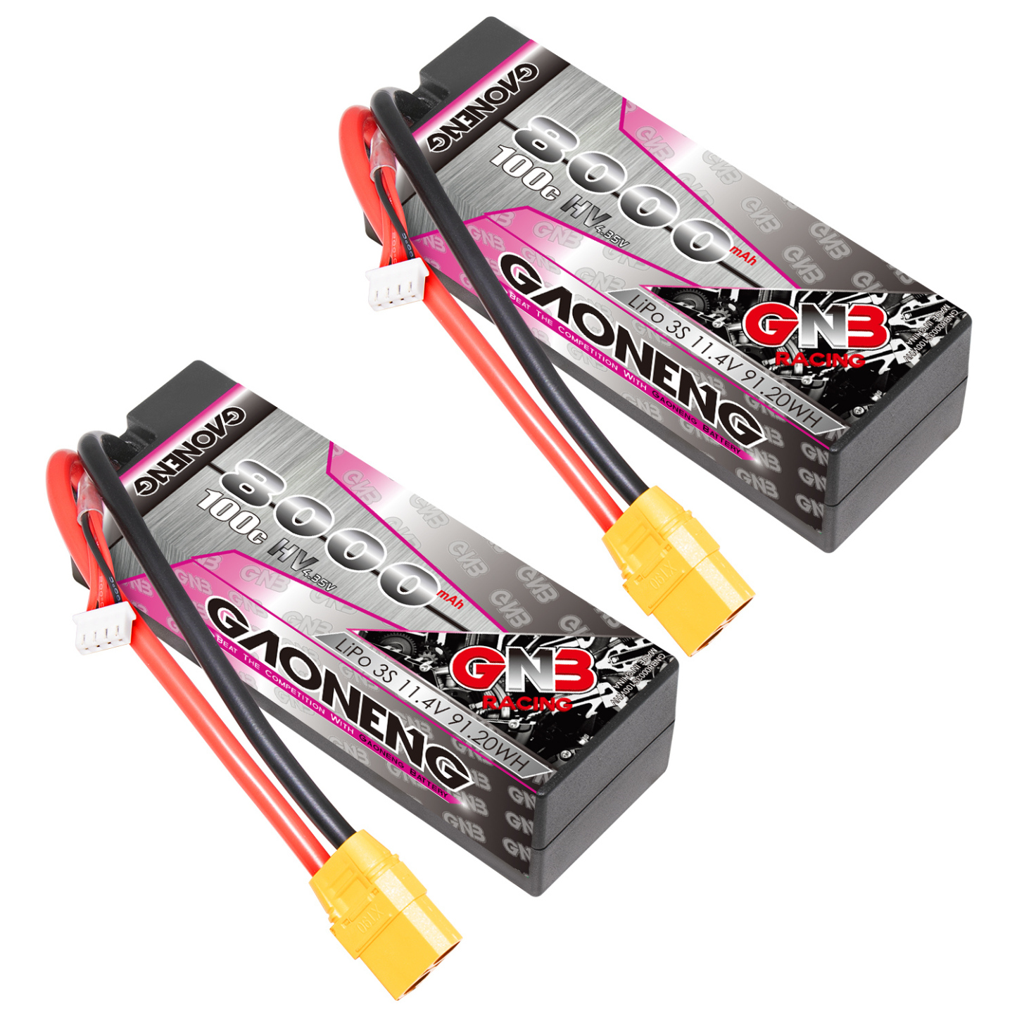 GAONENG GNB LiHV 3S 11.4V 8000mAh 100C Cabled Hard Case LiPo Battery XT90