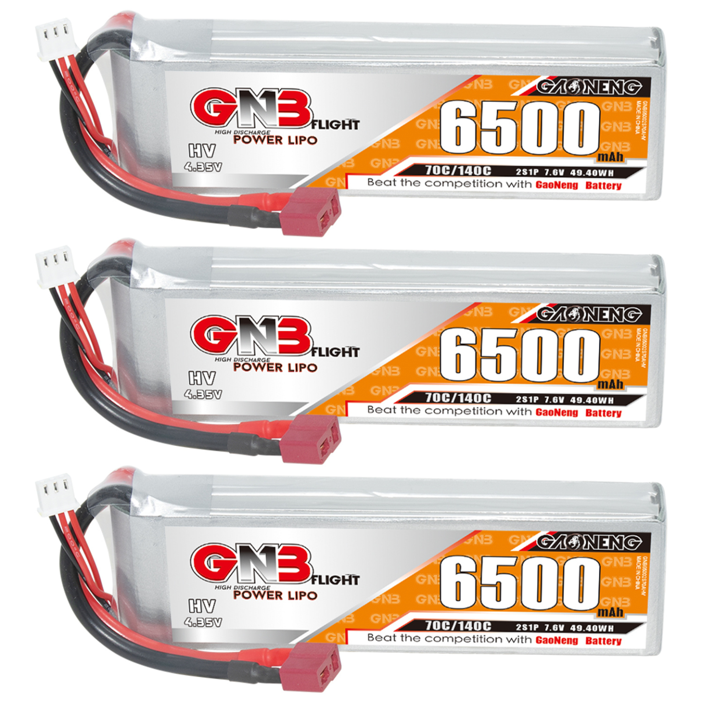 GAONENG GNB HV 2S 7.6V 6500mAh 70C LiPo Battery T-PLUG