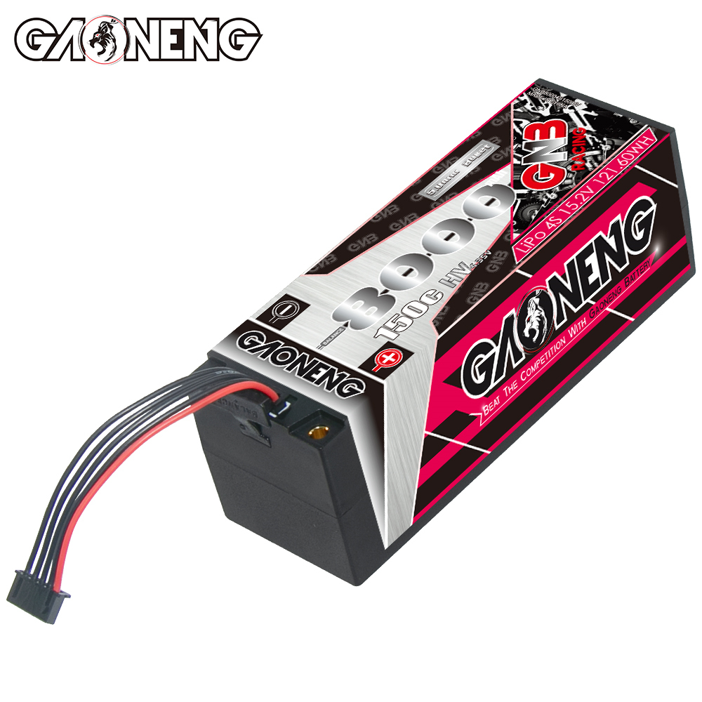 GAONENG GNB LiHV 4S 15.2V 8000mAh 150C 5mm Bullet Hard Case LiPo Battery