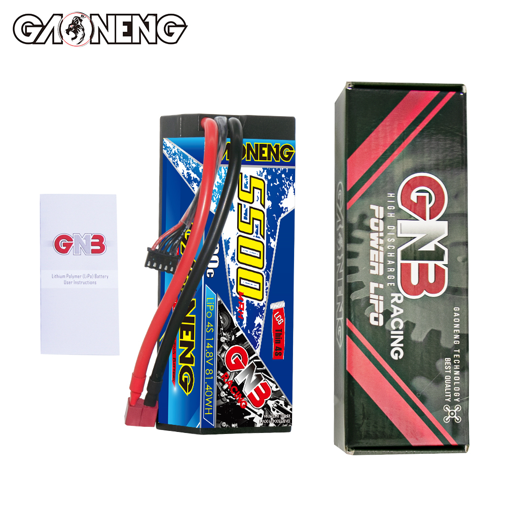 GAONENG GNB 4S 14.8V 5500mAh 100C Cabled 4S LCG Hard Case LiPo Battery T-PLUG