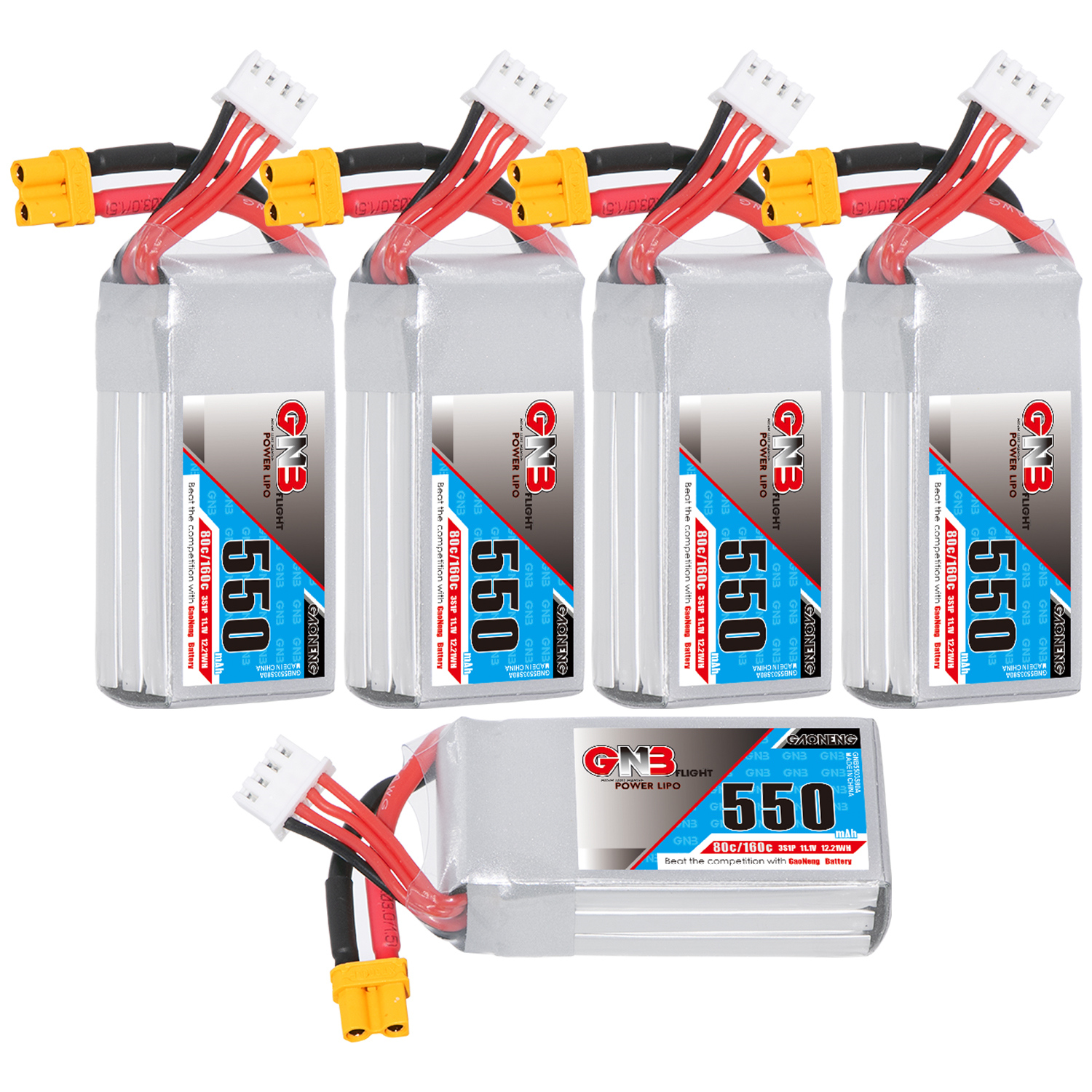 GAONENG GNB 3S 11.1V 550mAh 80C XT30 LiPo Battery
