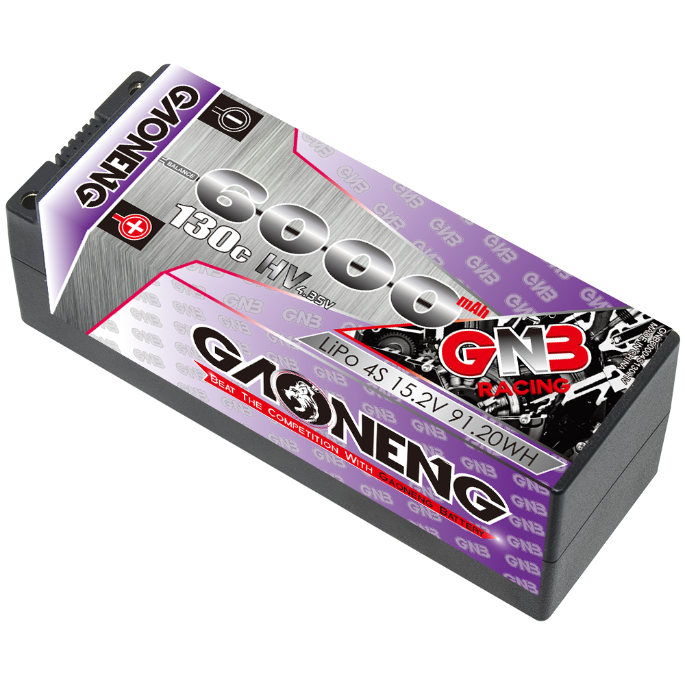 GAONENG GNB LiHV 4S 15.2V 6000mAh 130C 5mm Bullet Hard Case LiPo Battery