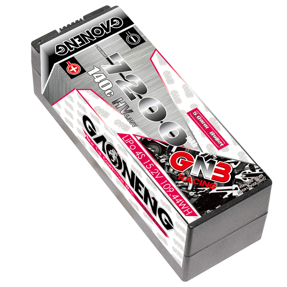 1PCS - GAONENG GNB LiHV 4S 15.2V 7200mAh 140C 5mm Bullet Hard Case LiPo Battery T-Plug