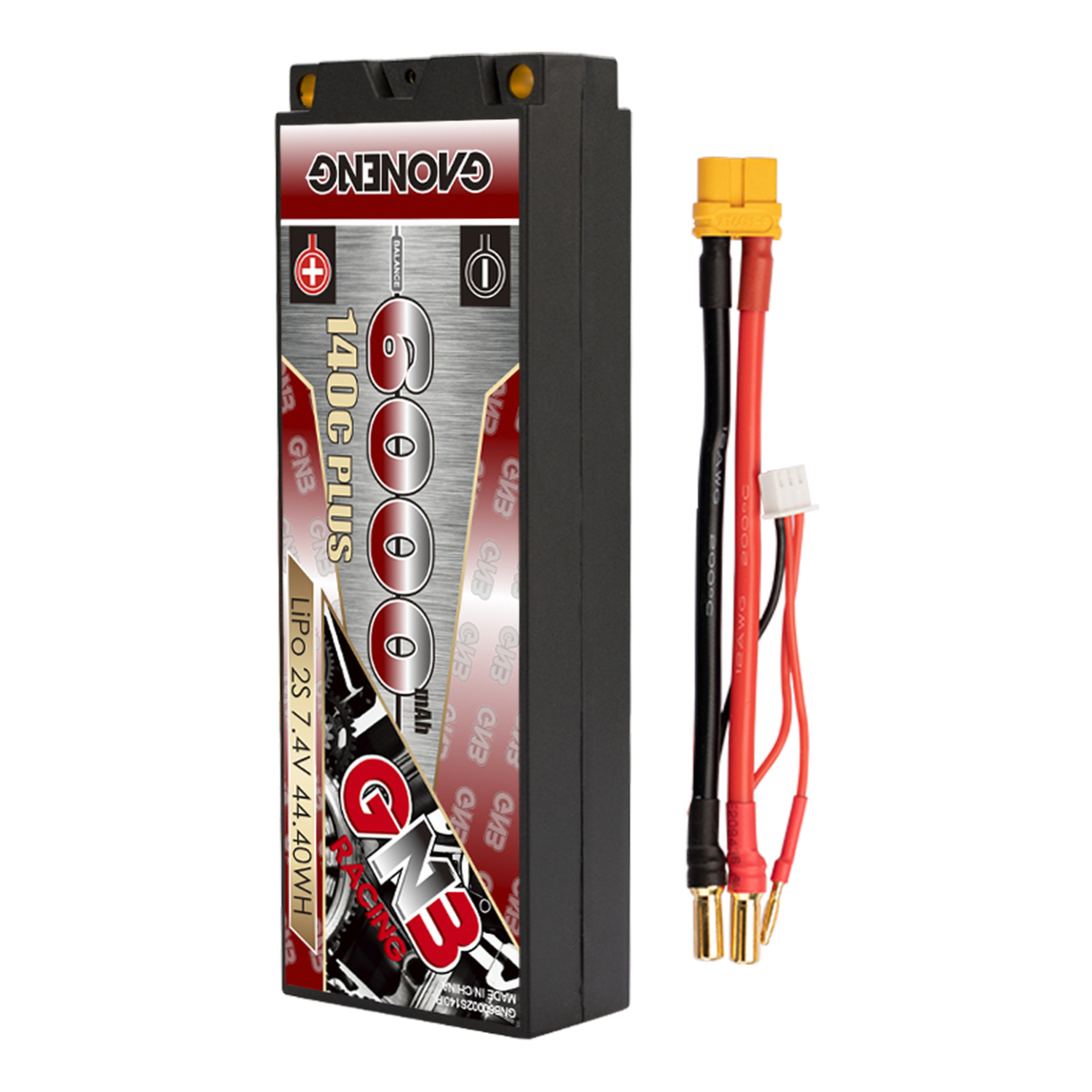 1PCS - GAONENG GNB 2S 7.4V 6000mAh 140C Hard Case LiPo Battery XT60