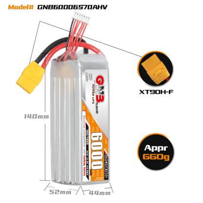 GAONENG GNB HV 6S 22.8V 6000mAh 70C LiPo Battery XT90