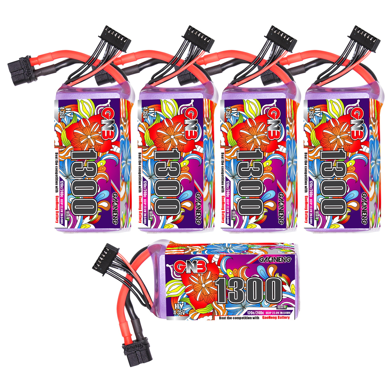 GAONENG GNB LiHV 6S 22.8V 1300mAh 120C XT60 LiPo Battery