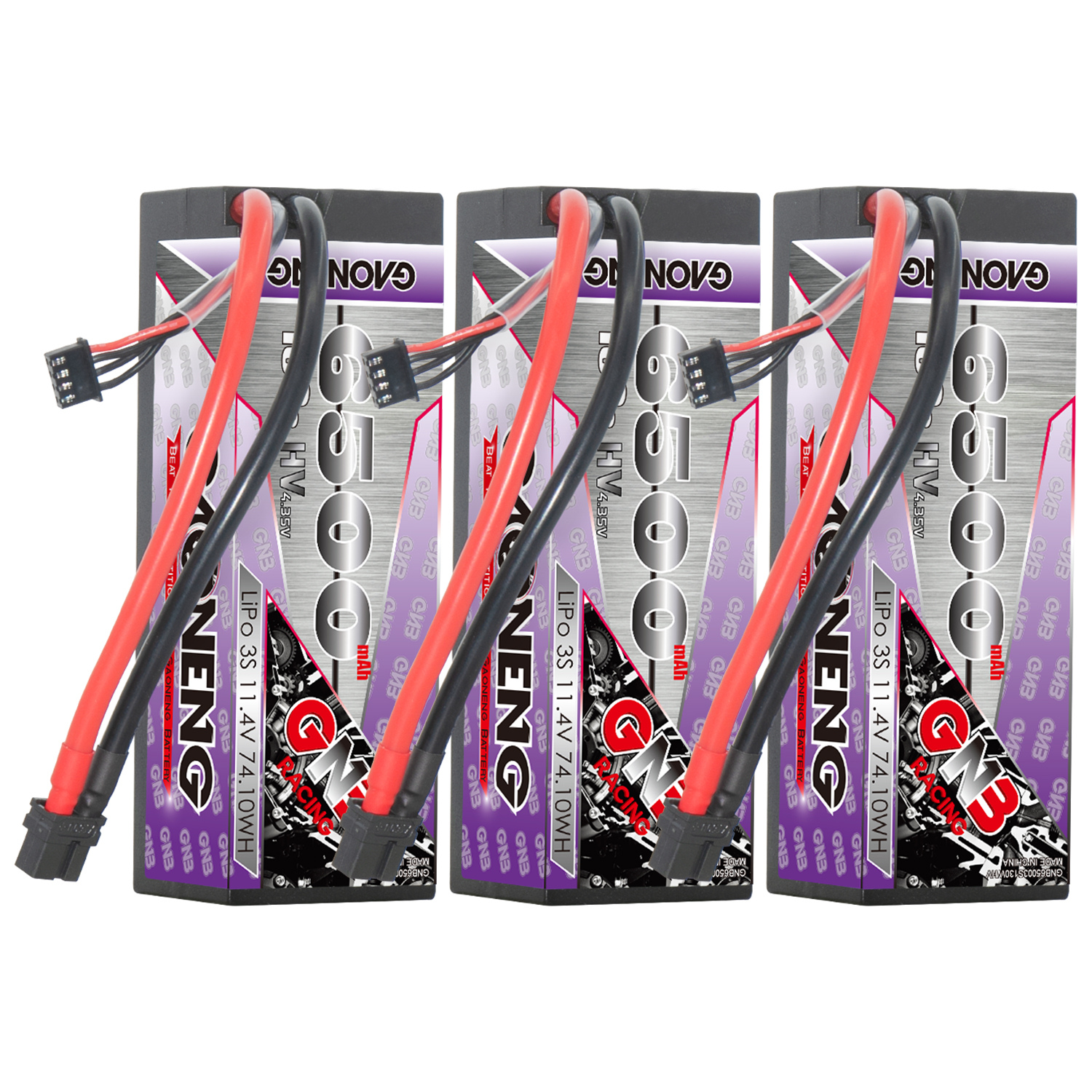 GAONENG GNB LiHV 3S 11.4V 6500mAh 130C Cabled Hard Case LiPo Battery XT60