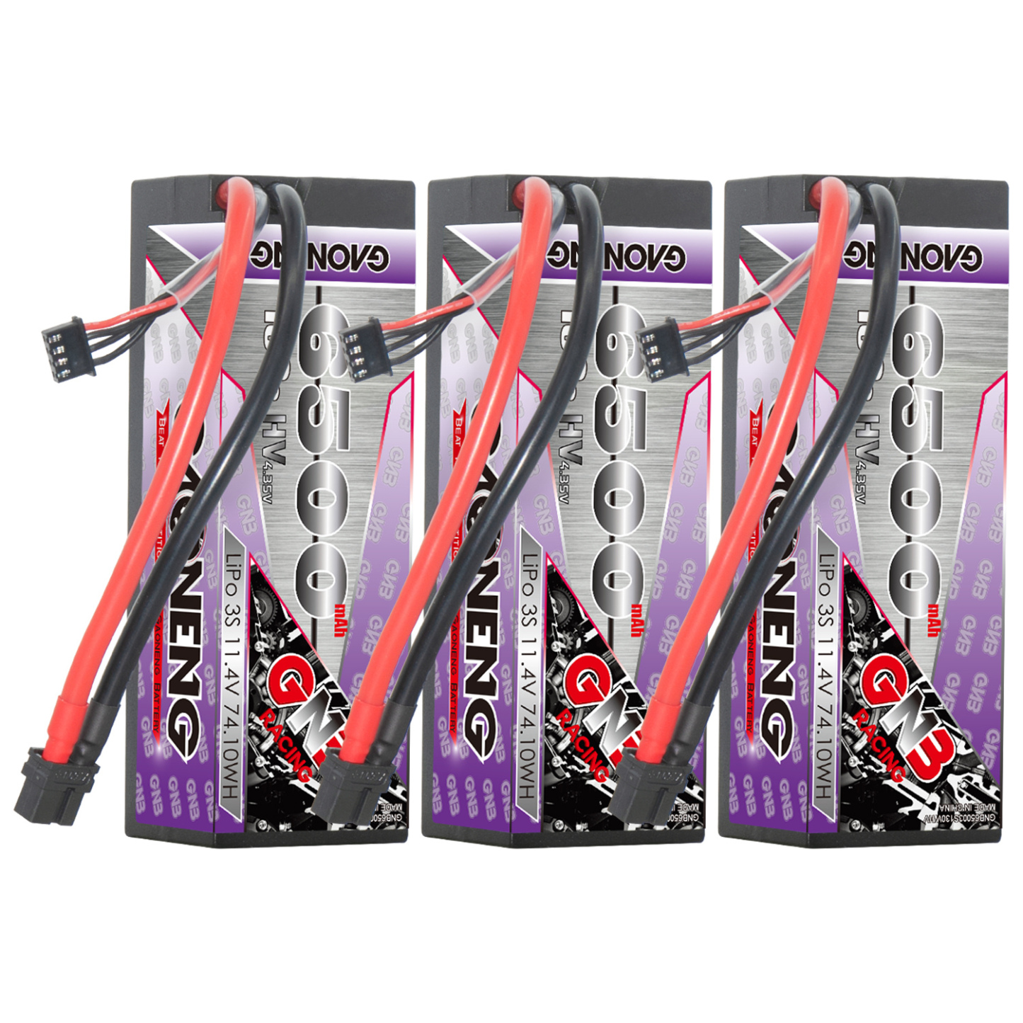 GAONENG GNB LiHV 3S 11.4V 6500mAh 130C Cabled Hard Case LiPo Battery XT60