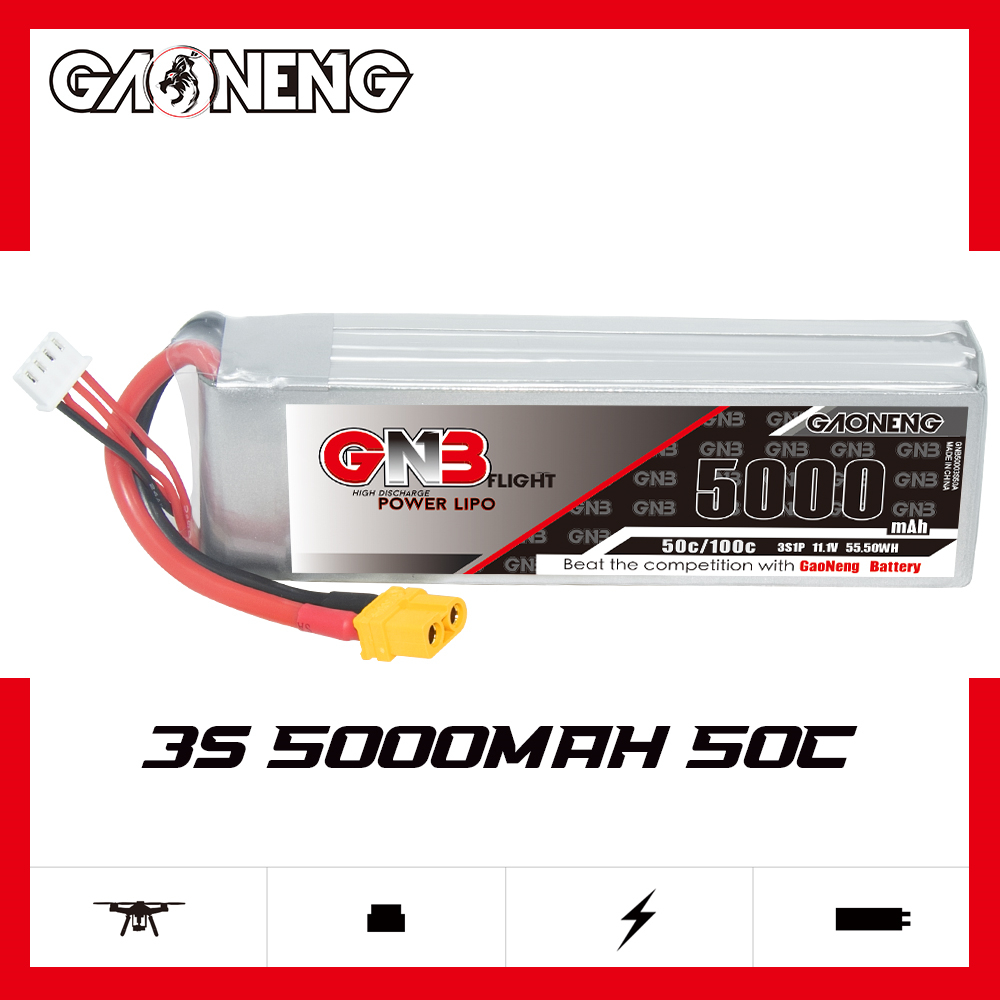 GAONENG GNB 3S 11.1V 5000mAh 50C LiPo Battery XT60