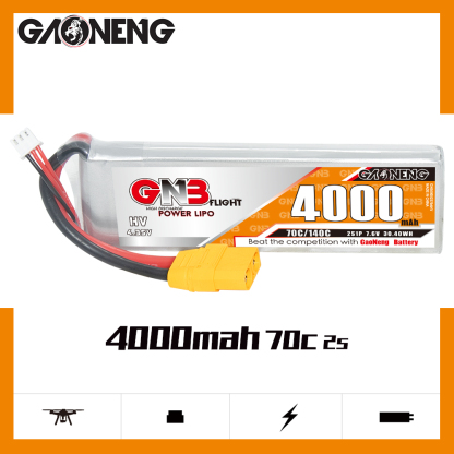 GAONENG GNB LiHV 2S 7.6V 4000mAh 70C LiPo Battery XT90