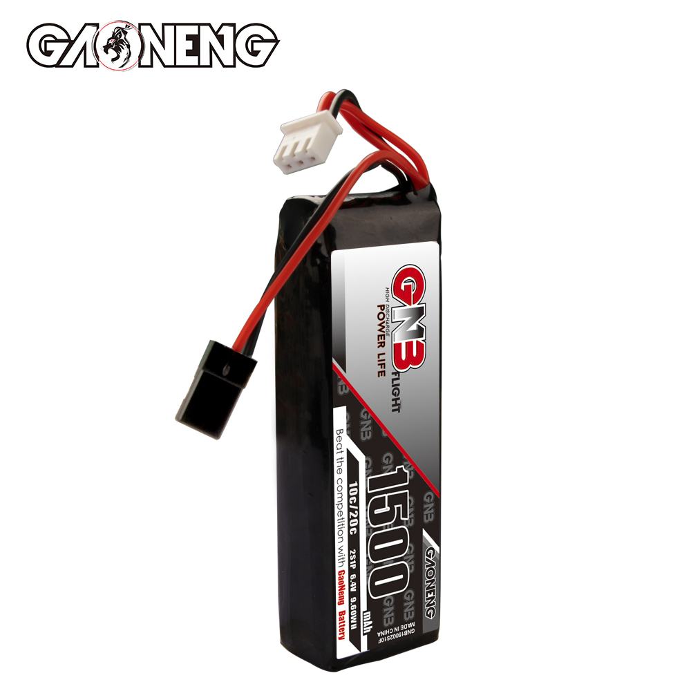 2PCS - GAONENG GNB 2S 6.4V 1500mAh 10C LiFe Battery for Sanwa M12-RS MT46