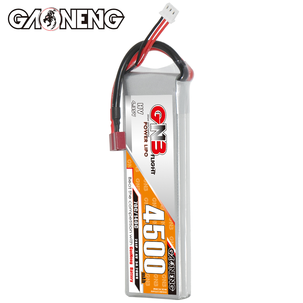 GAONENG GNB LiHV 2S 7.6V 4500mAh 70C LiPo Battery T-PLUG