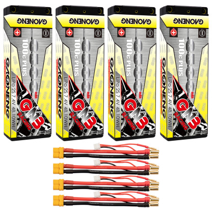 GAONENG GNB 2S 7.4V 6500mAh 100C 5mm Bullet Hard Case LiPo Battery