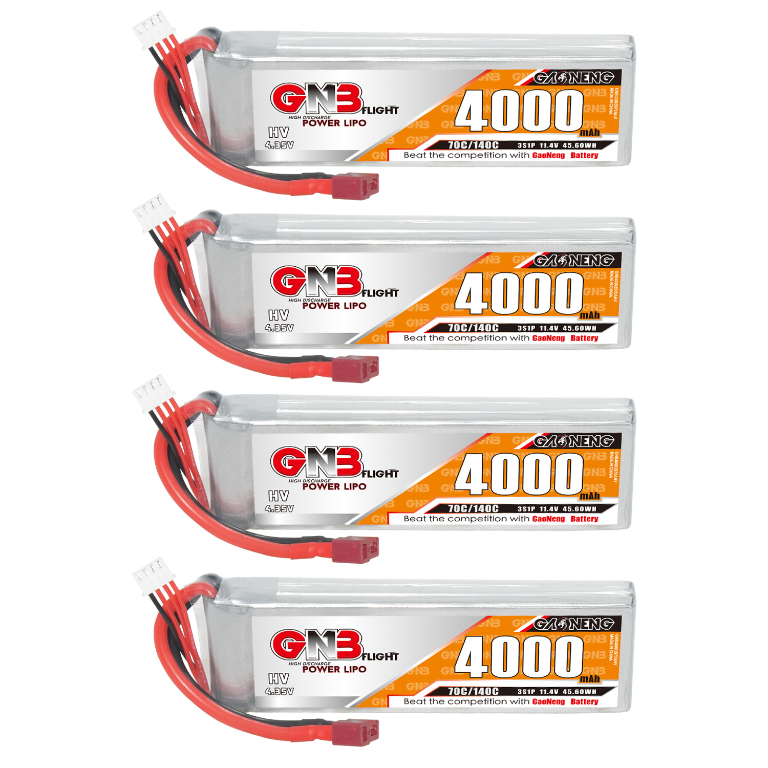 GAONENG GNB LiHV 3S 11.4V 4000mAh 70C LiPo Battery T-PLUG