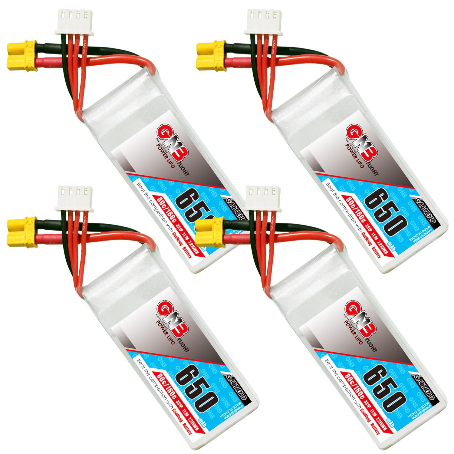 GAONENG GNB 3S 11.1V 650mAh 80C XT30 LiPo Battery
