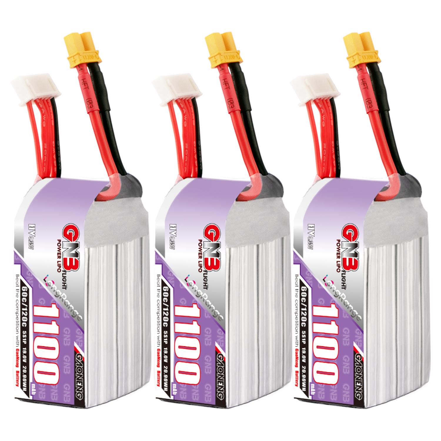 GAONENG GNB LiHV 5S 19V 1100mAh 60C XT30 LiPo Battery LongRange