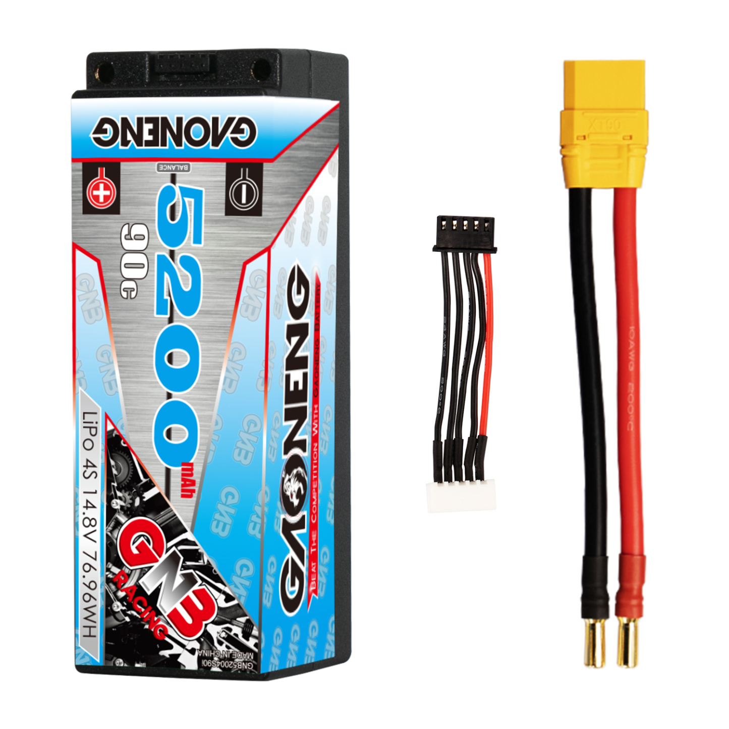 GAONENG GNB 4S 14.8V 5200mAh 90C 5mm Bullet Hard Case LiPo Battery