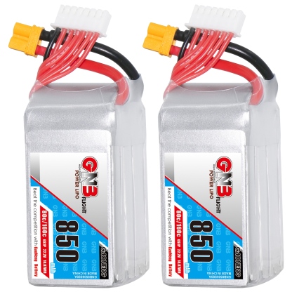 2PCS - GAONENG GNB 6S 22.2V 850mAh 80C XT30 Connector LiPo Battery