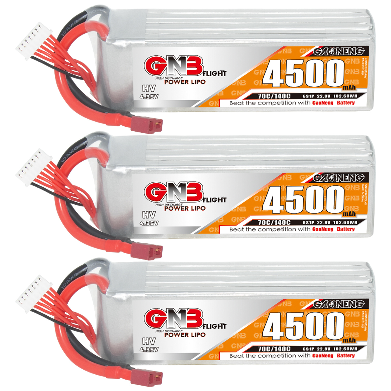 GAONENG GNB LiHV 6S 22.8V 4500mAh 70C LiPo Battery T-PLUG