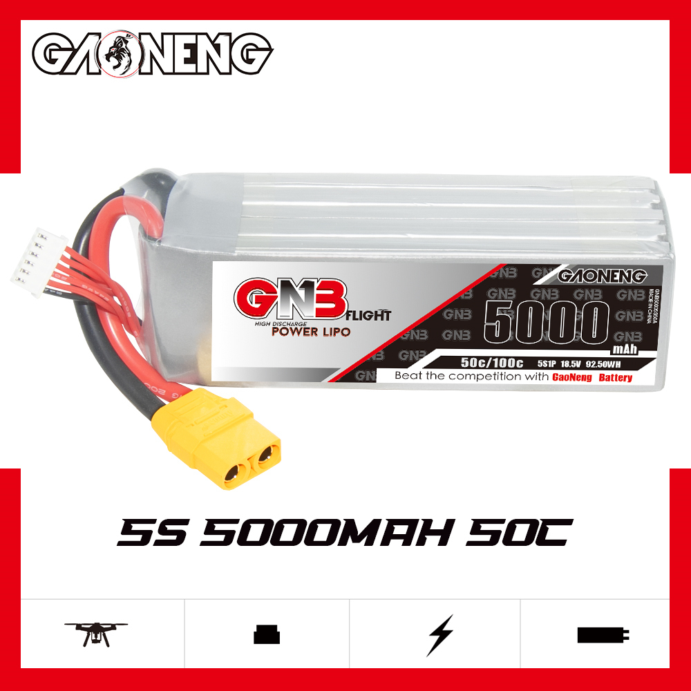 GAONENG GNB 5S 18.5V 5000mAh 50C LiPo Battery XT90