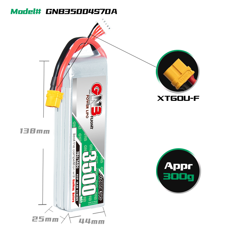 GAONENG GNB 4S 14.8V 3500mAh 70C XT60 LiPo Battery