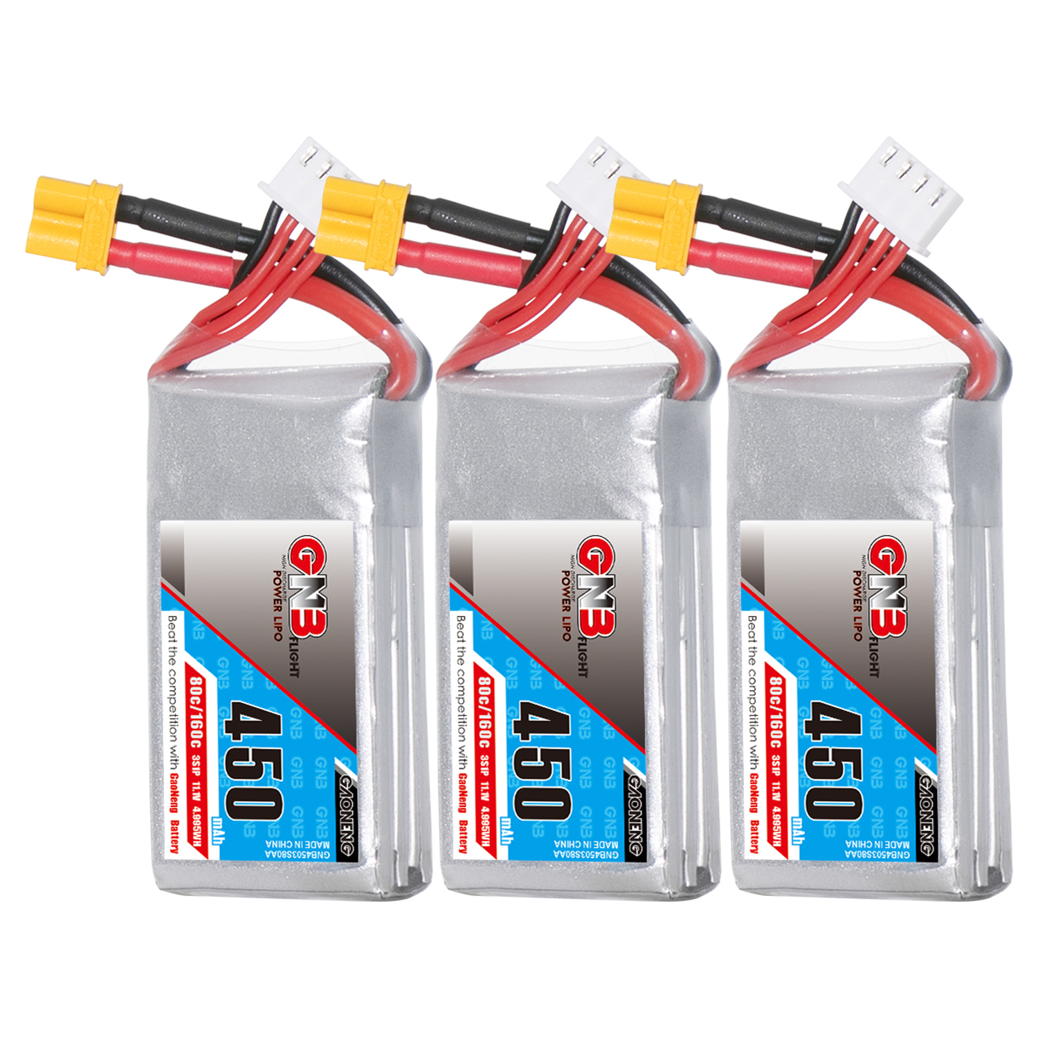 GAONENG GNB 3S 11.1V 450mAh 80C XT30 LiPo Battery