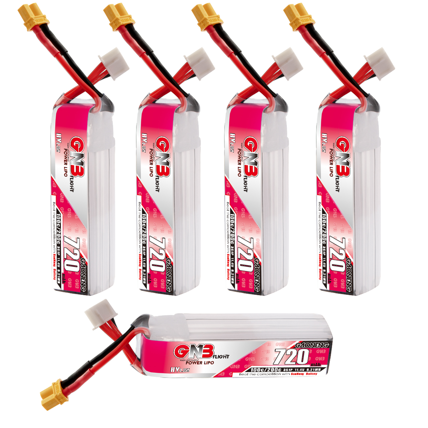 GAONENG GNB LiHV 3S 11.4V 720mAh 100C XT30 LiPo Battery