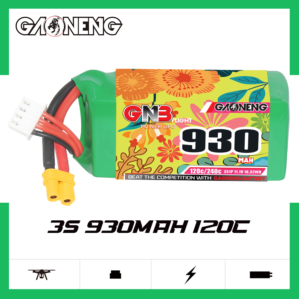 GAONENG GNB 3S 11.1V 930mAh 120C XT30 LiPo Battery