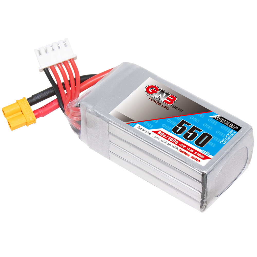 GAONENG GNB 4S 14.8V 550mAh 80C XT30 LiPo Battery Square Type