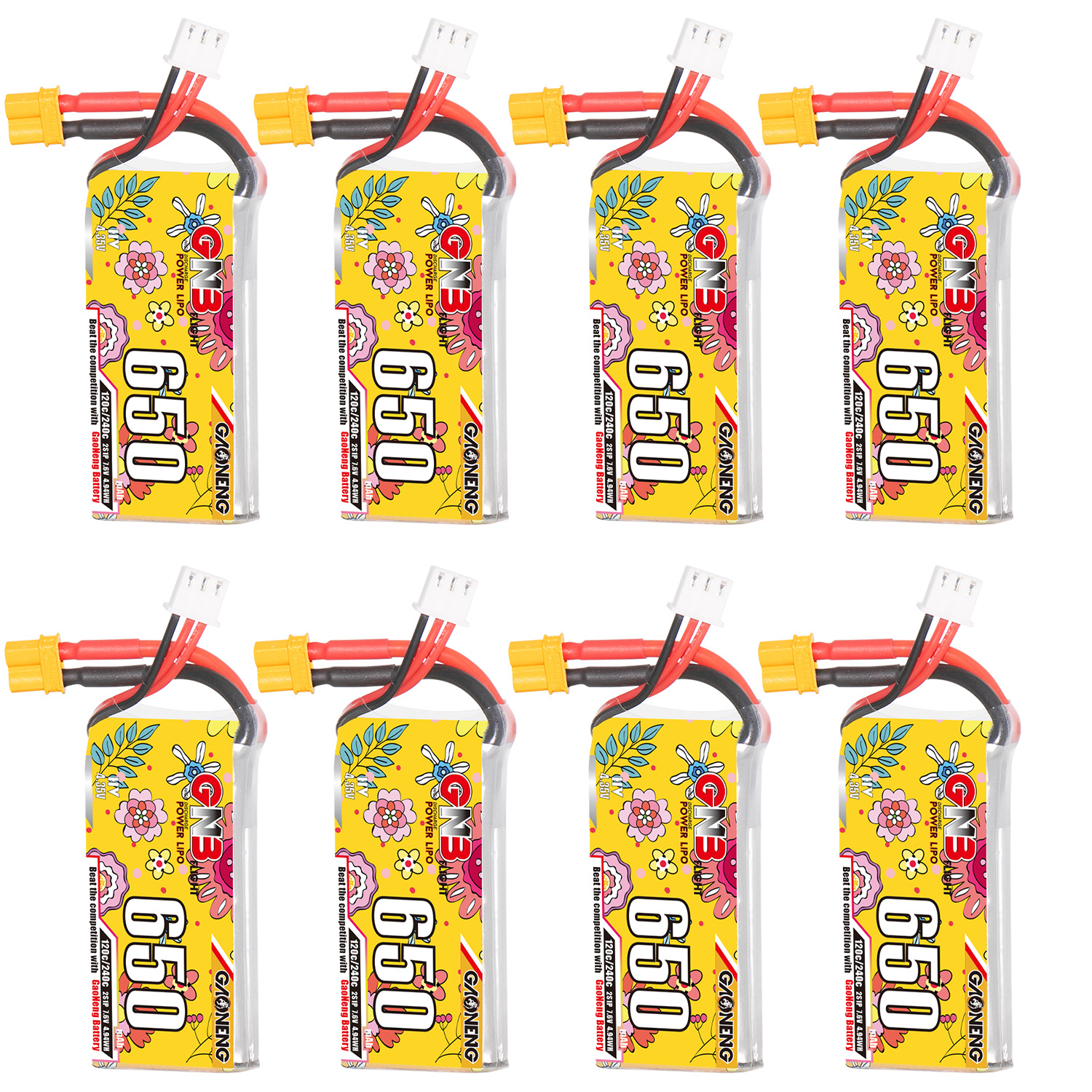 GAONENG GNB LiHV 2S 7.6V 650mAh 120C XT30 LiPo Battery