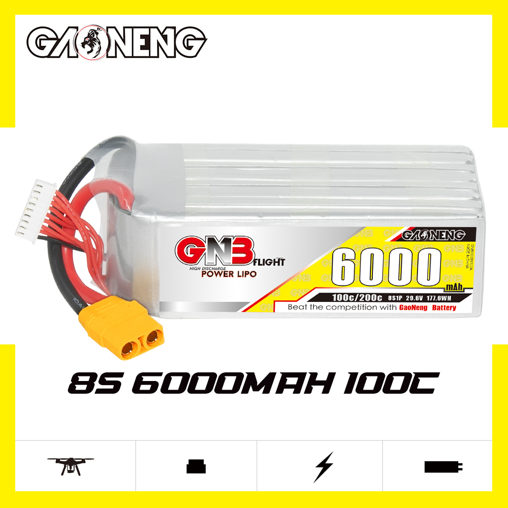 GAONENG GNB 8S 29.6V 6000mAh 100C LiPo Battery XT90