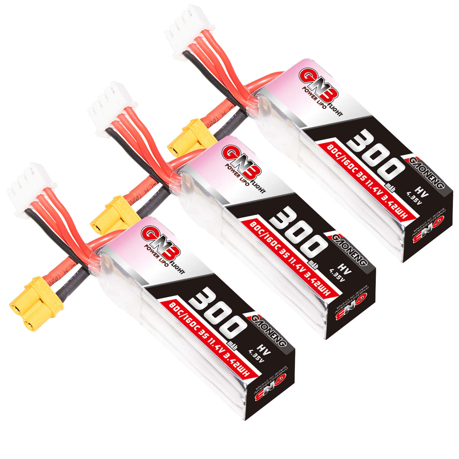 GAONENG GNB LiHV 3S 11.4V 300mAh 80C XT30 LiPo Battery