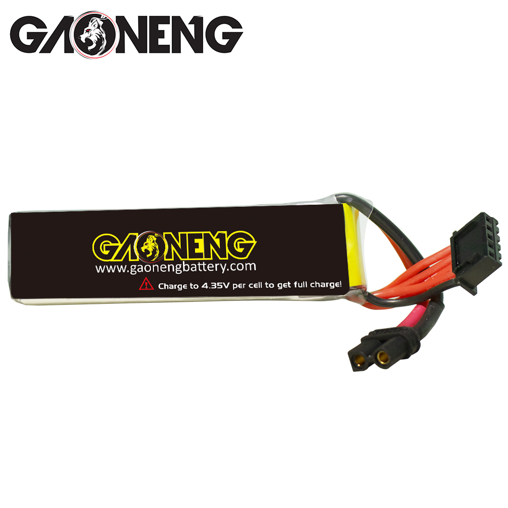2PCS - GAONENG GNB 4S 15.2V 530mAh 90C XT30 LiPo Battery Long Type