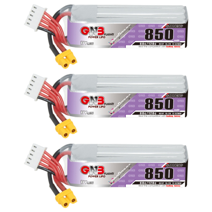 GAONENG GNB LiHV 4S 15.2V 850mAh 60C XT30 LiPo Battery Long Range