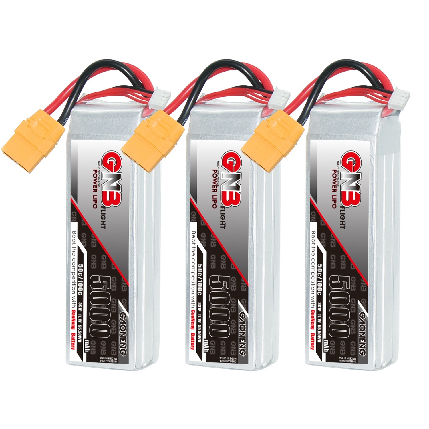 GAONENG GNB 3S 11.1V 5000mAh 50C LiPo Battery XT90