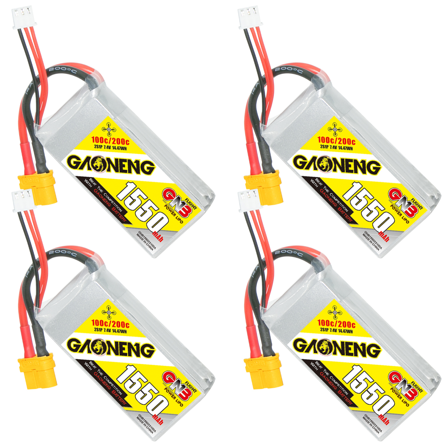 GAONENG GNB 2S 7.4V 1550mAh 100C XT60 LiPo Battery
