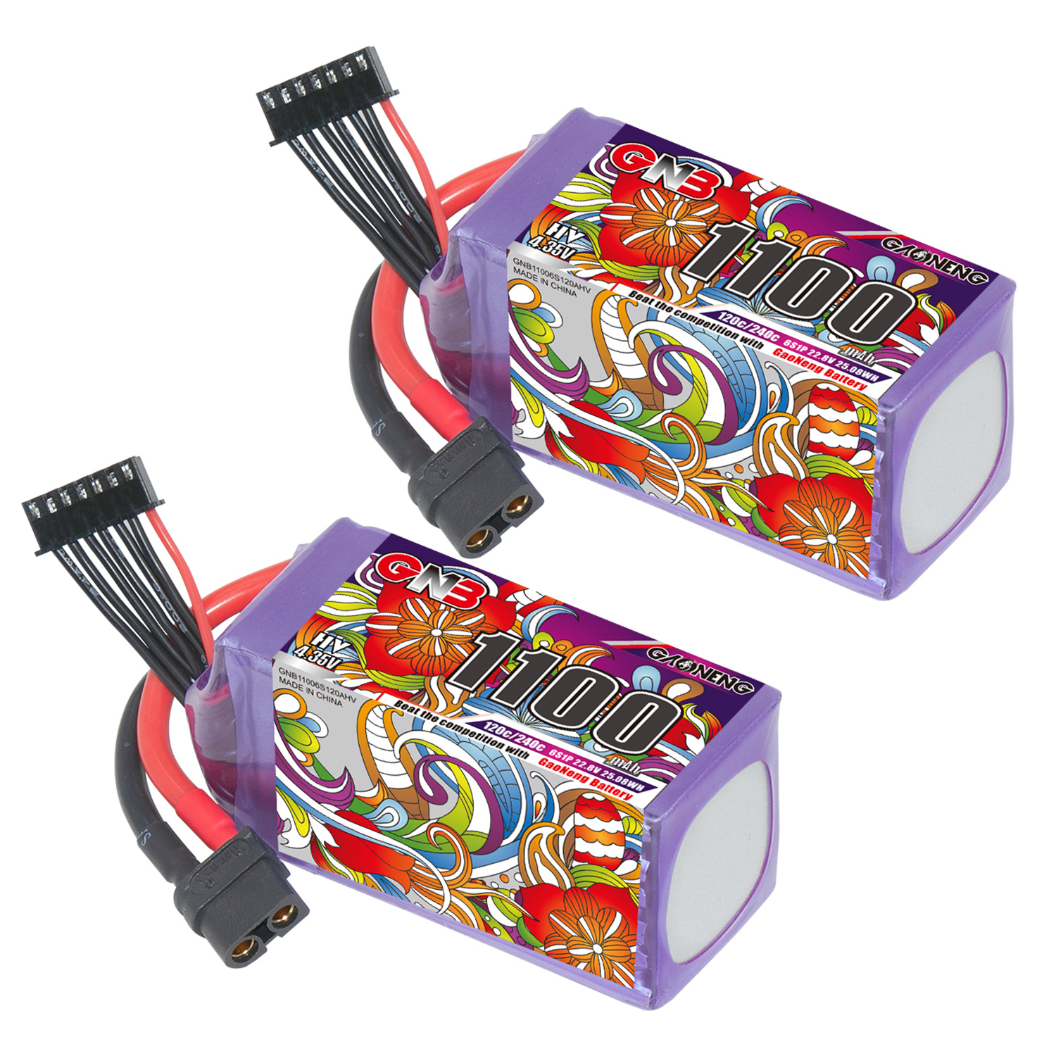 GAONENG GNB リポバッテリー6S 1100mAh 新旧6個セット GAONENG GNB LiHV 6S 22.8V 1100mAh 120C XT60 RC LiPo Battery