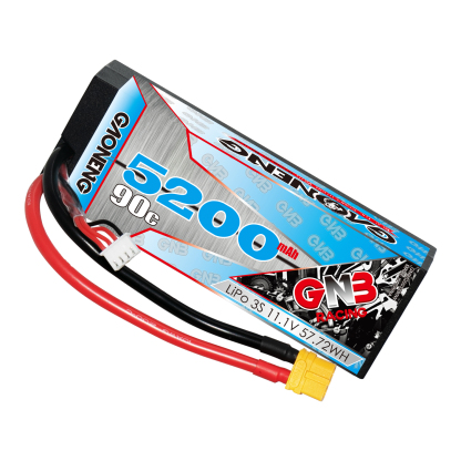 GAONENG GNB 3S 11.1V 5200mAh 90C Cabled Hard Case LiPo Battery XT60