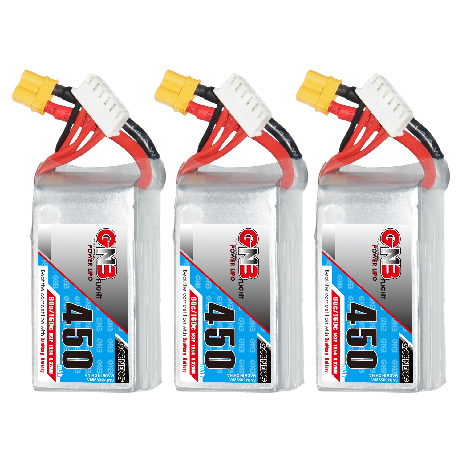 GAONENG GNB 5S 18.5V 450mAh 80C XT30 LiPo Battery Square Type