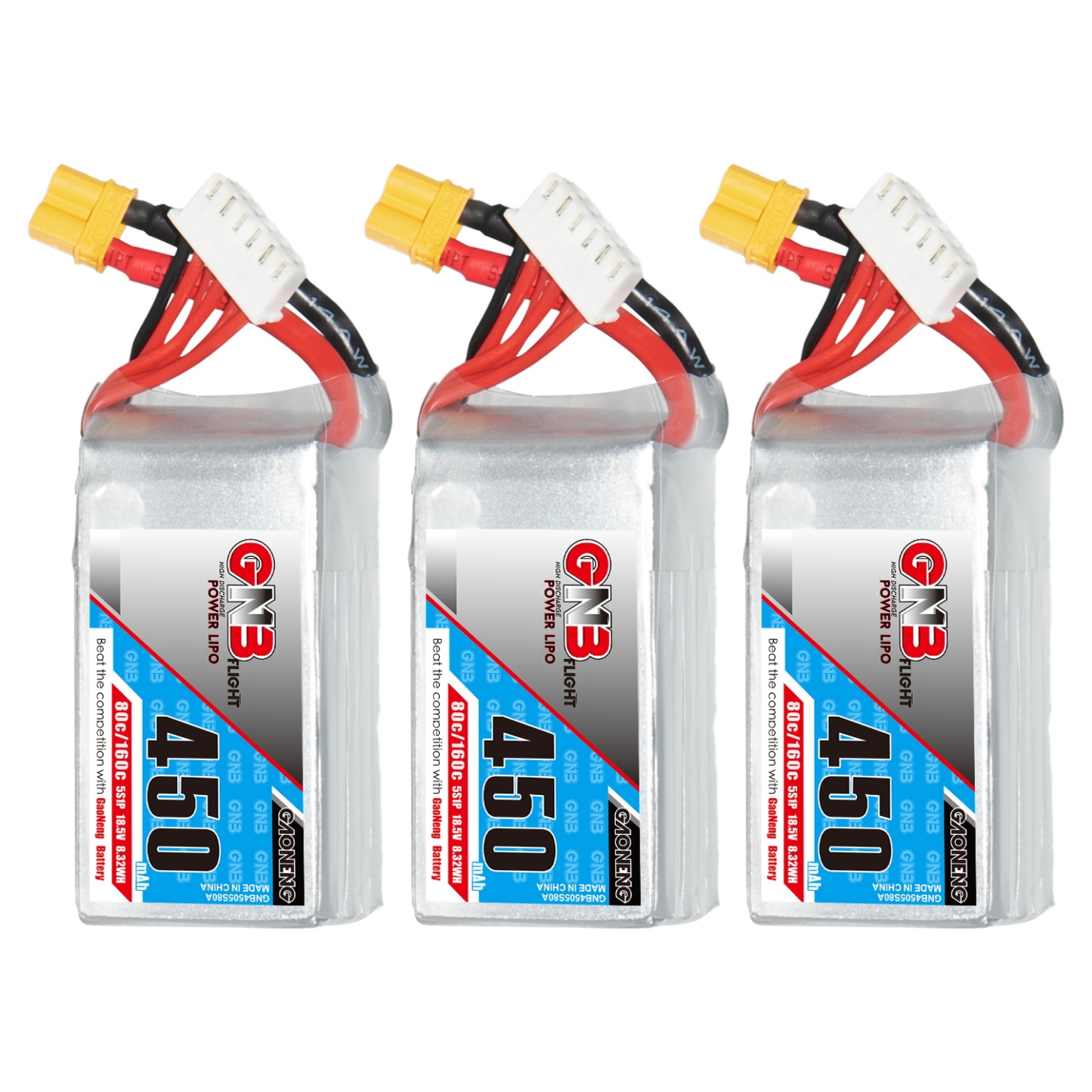 GAONENG GNB 5S 18.5V 450mAh 80C XT30 LiPo Battery Square Type