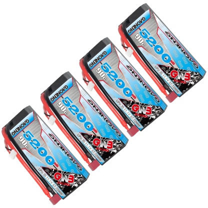 GAONENG GNB 3S 11.1V 5200mAh 90C Cabled Hard Case LiPo Battery T-PLUG