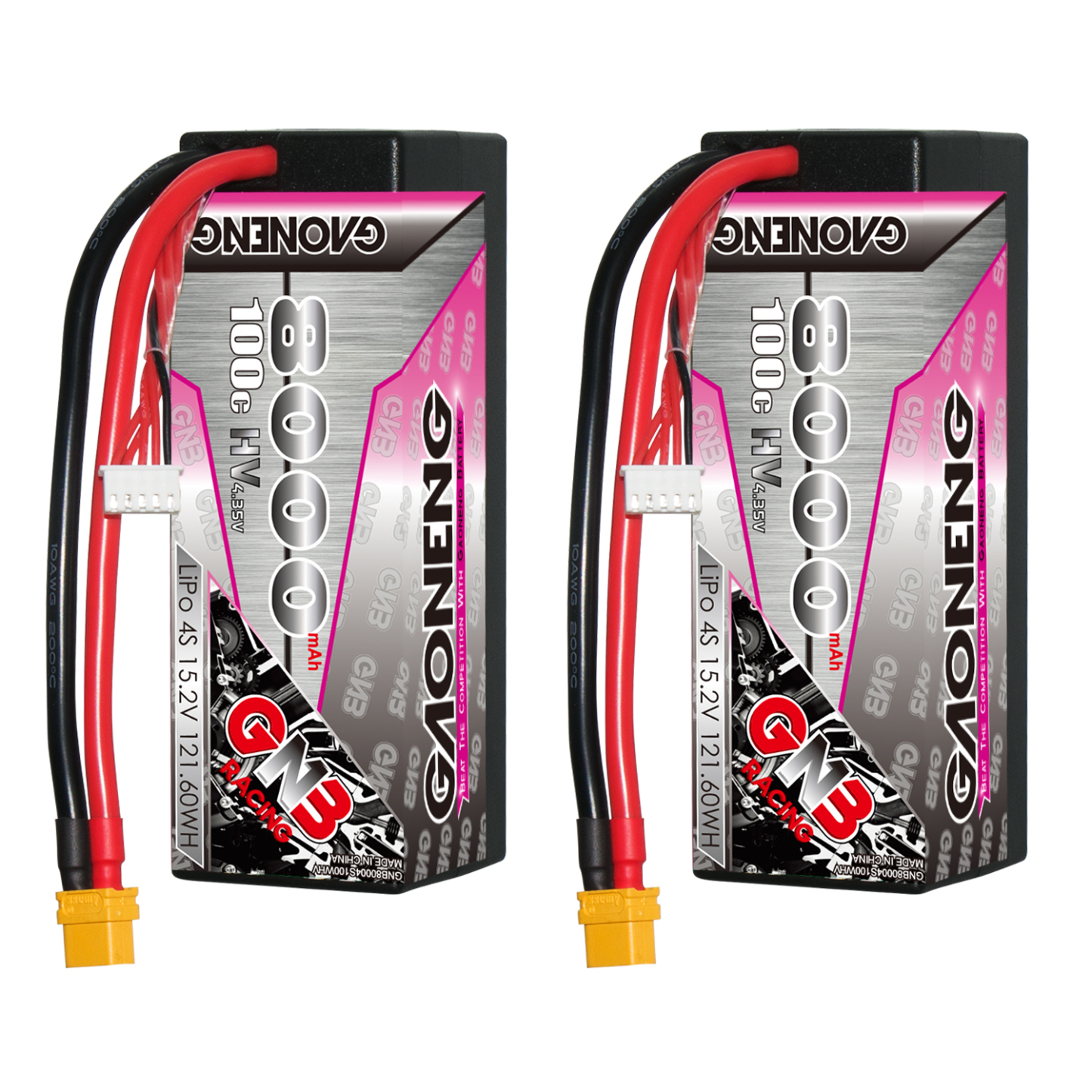 GAONENG GNB LiHV 4S 15.2V 8000mAh 100C Cabled Hard Case LiPo Battery XT60