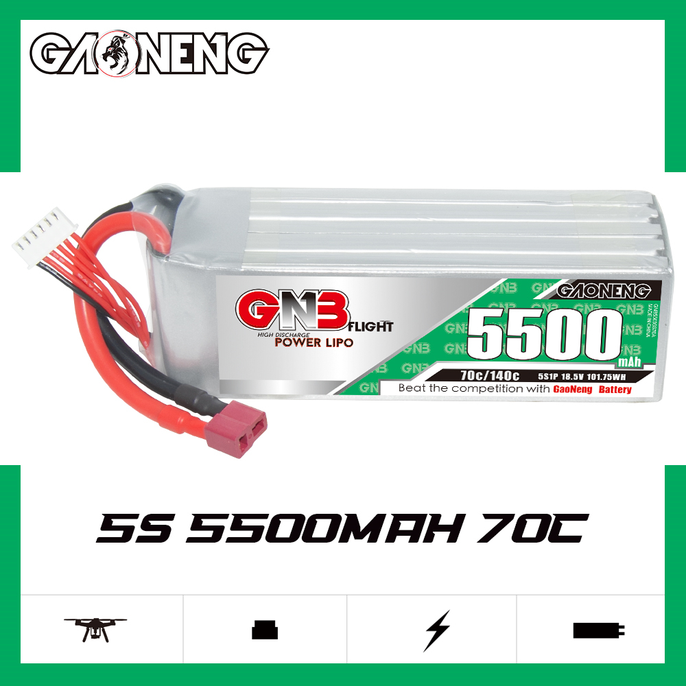 GAONENG GNB 5S 18.5V 5500mAh 70C T-PLUG RC LiPo Battery