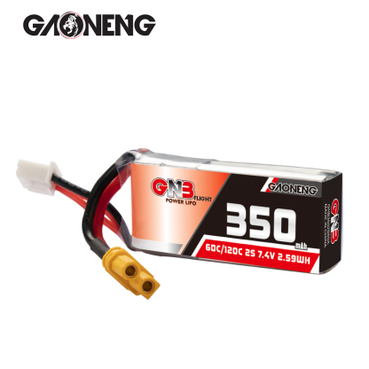 4PCS - GAONENG GNB 2S 7.4V 350mAh 60C LiPo Battery XT30